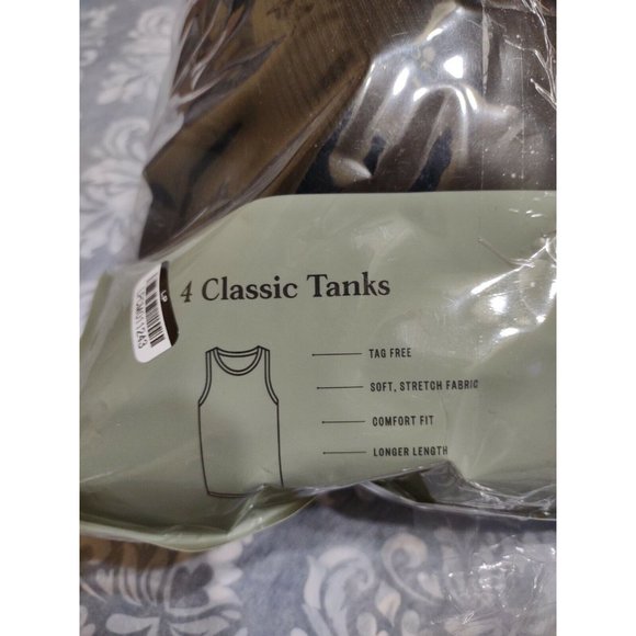 Mens Goodfellow Black XXL Pack Of 4 Classic Tank Tops Longer Length For Tucking - Picture 4 of 7